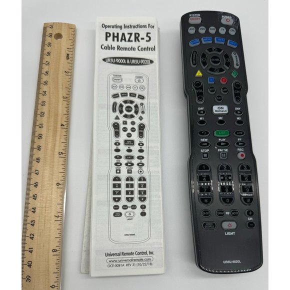 Cable Remote Control UR5U-9020L Phazr-5 Universal Control W/Manual and Batteries - Picture 1 of 9